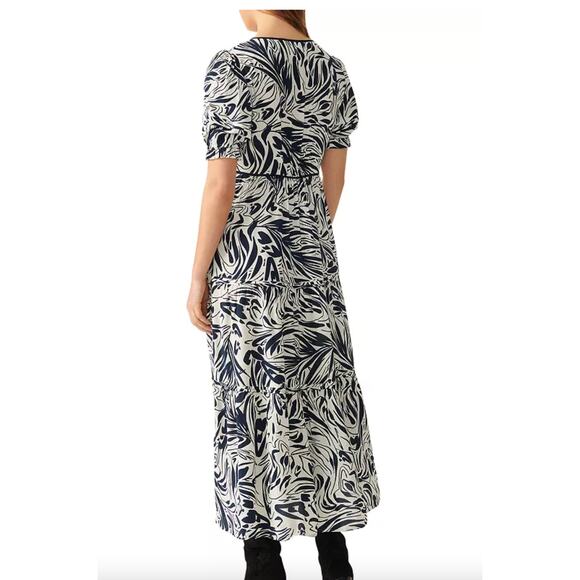 BA&SH Calas Abstract Print Midi Lady Dress Black and White Boho Size Small - Picture 7 of 12
